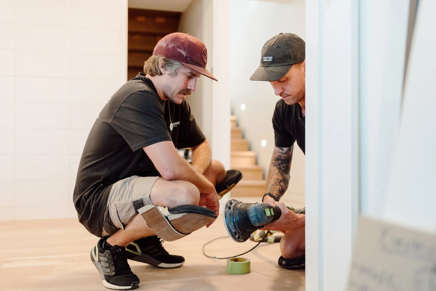 Flooring professionals at work